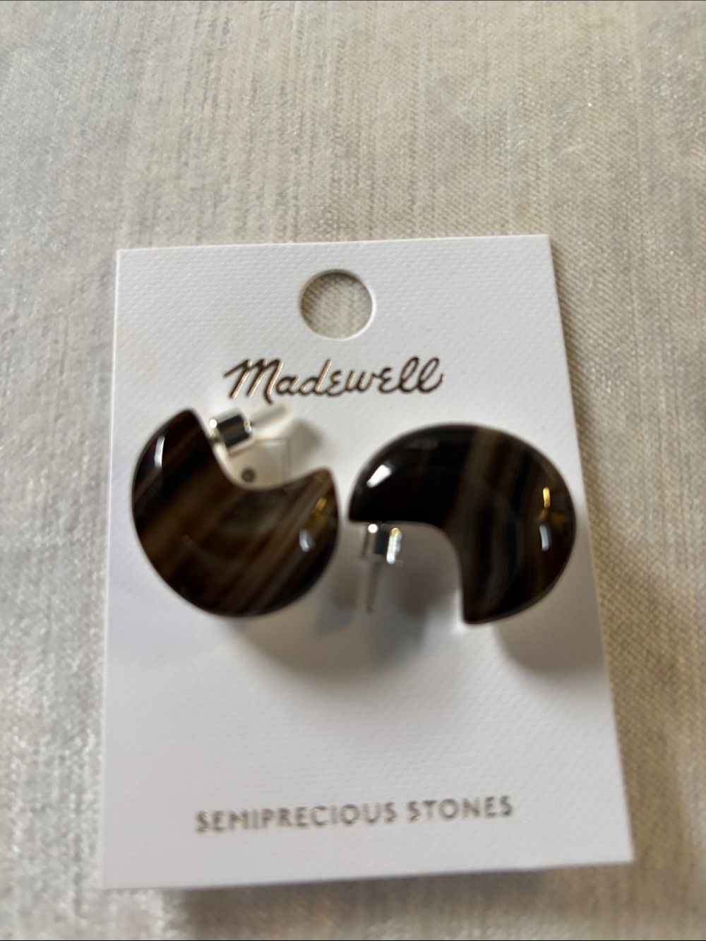 Madewell Crescent Dark Tortoiseshell Earrings